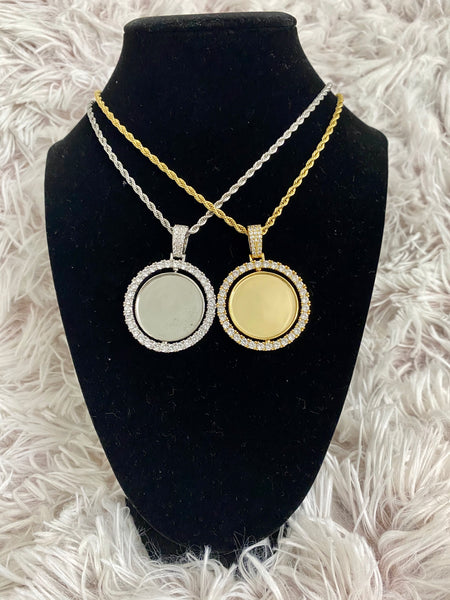 Reversible Round Photo Necklace